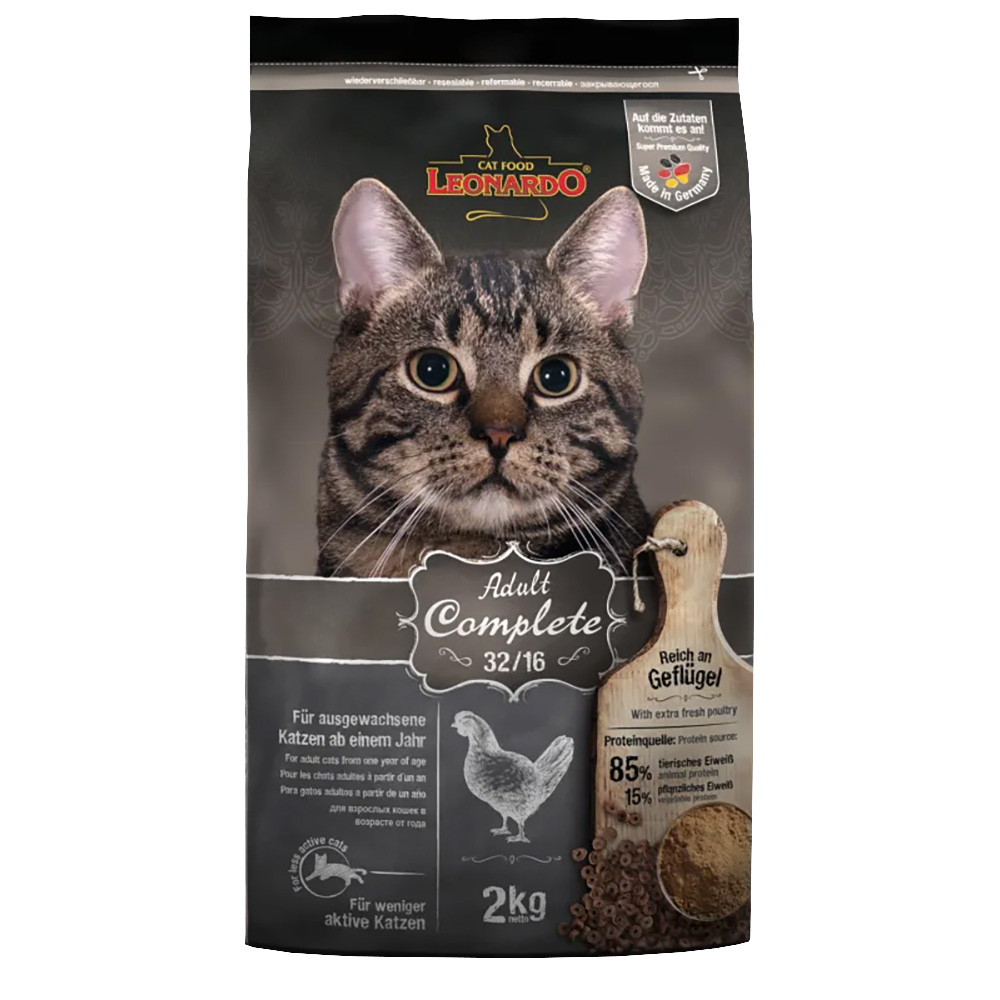 Katzen Trockenfutter - Adult Complete 32/16 mit Geflügel 2Kg - Leonardo  Katzenfutter - leichtverdaulich, Tierbedarf & Tierfutter günstig online  kaufen
